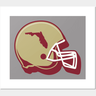 Florida State Outline Football Helmet Posters and Art